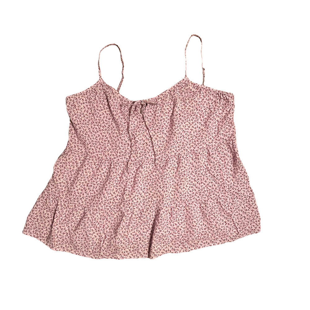 OLD NAVY WOMENS BABYDOLL TIERED CAMI TANK TOP FLORAL TIE NECK DETAIL MEDIUM